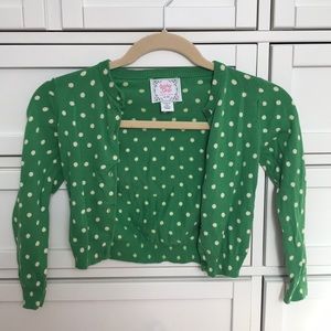 Gap Kids Green and White Polka Dot Sweater